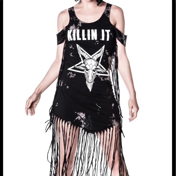 Killstar Dresses & Skirts - Killstar Killin It Tie Dye Fringe Dress